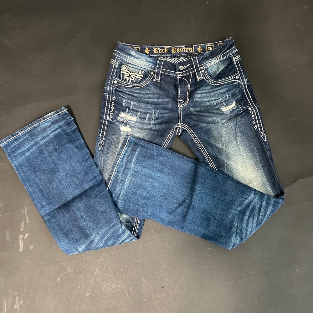 Rock revival rock revival jeans women’s size 26 feel great, inseam 31.5 in